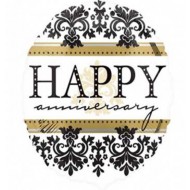 Happy Anniversary Damask Balloon